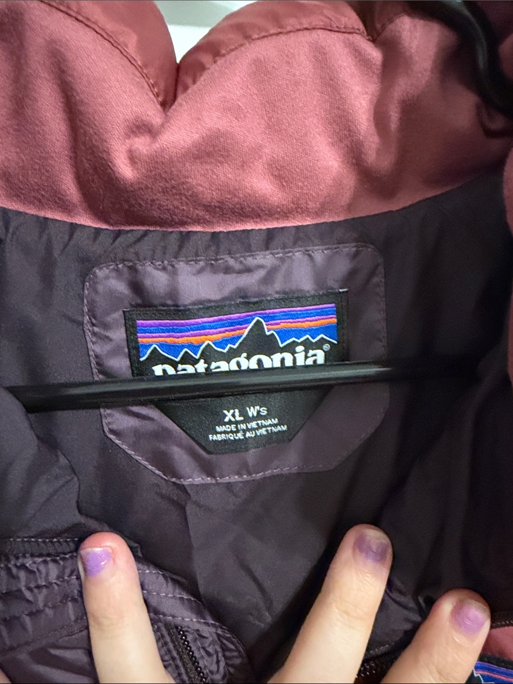 Patagonia Two-Color Quilted Insulated Jacket - Rust Red & Plum - Picture 2 of 4